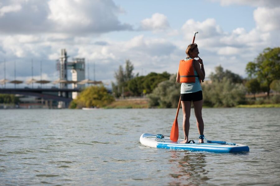 Seville: Stand Up Paddle Board Rental - Finding your balance before leaving the bank