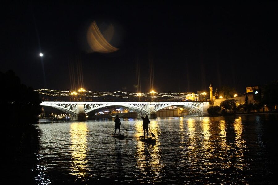 Seville: Sunset and Evening Paddle Boarding Tour - Triana Bridge, or Puente de Isabel II