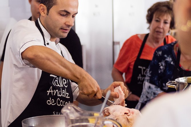 Spanish Cooking Class and Dinner in Seville - Timing, transport, and cancellation details
